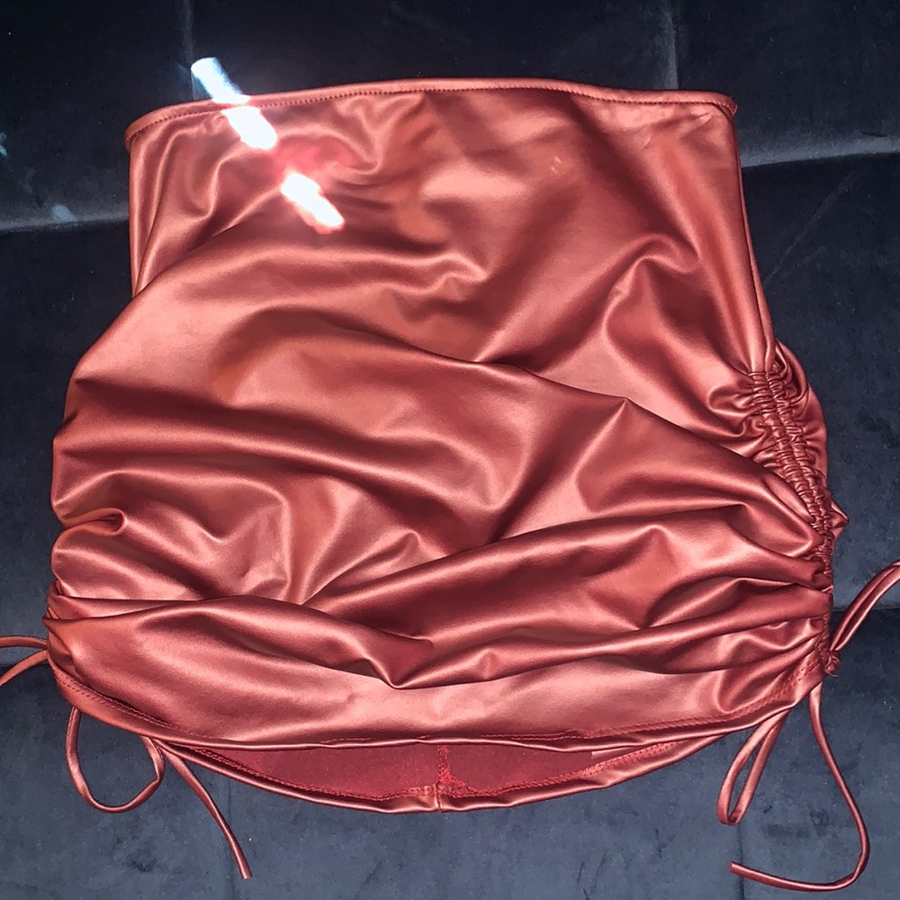 Windsor Pleather Ruched Skirt